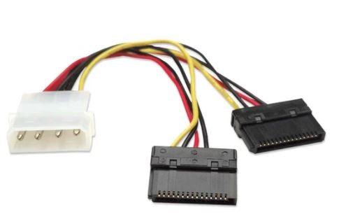 349369 Cable de corriente SATA en Y - de 4 pines a 2 x 15 pines, 15 cm de largo. 349369 Cable de corriente SATA en Y - de 4 pines a 2 x 15 pines, 15 cm de largo.